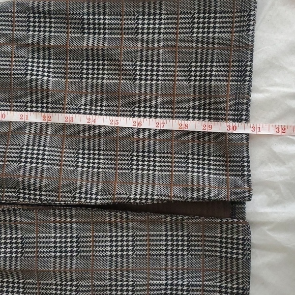 Eclipse Lapel Colar Folding Sleeve Open Front Plaid Blazer Brown Size Small - Picture 12 of 12